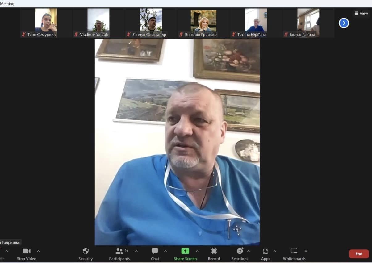 Заступник директора з медичної частини Лікарні Святого Мартина Мирослав Гавришко провів онлайн лекцію в рамках підготовки здобувачів освітнього ступеню "магістр"